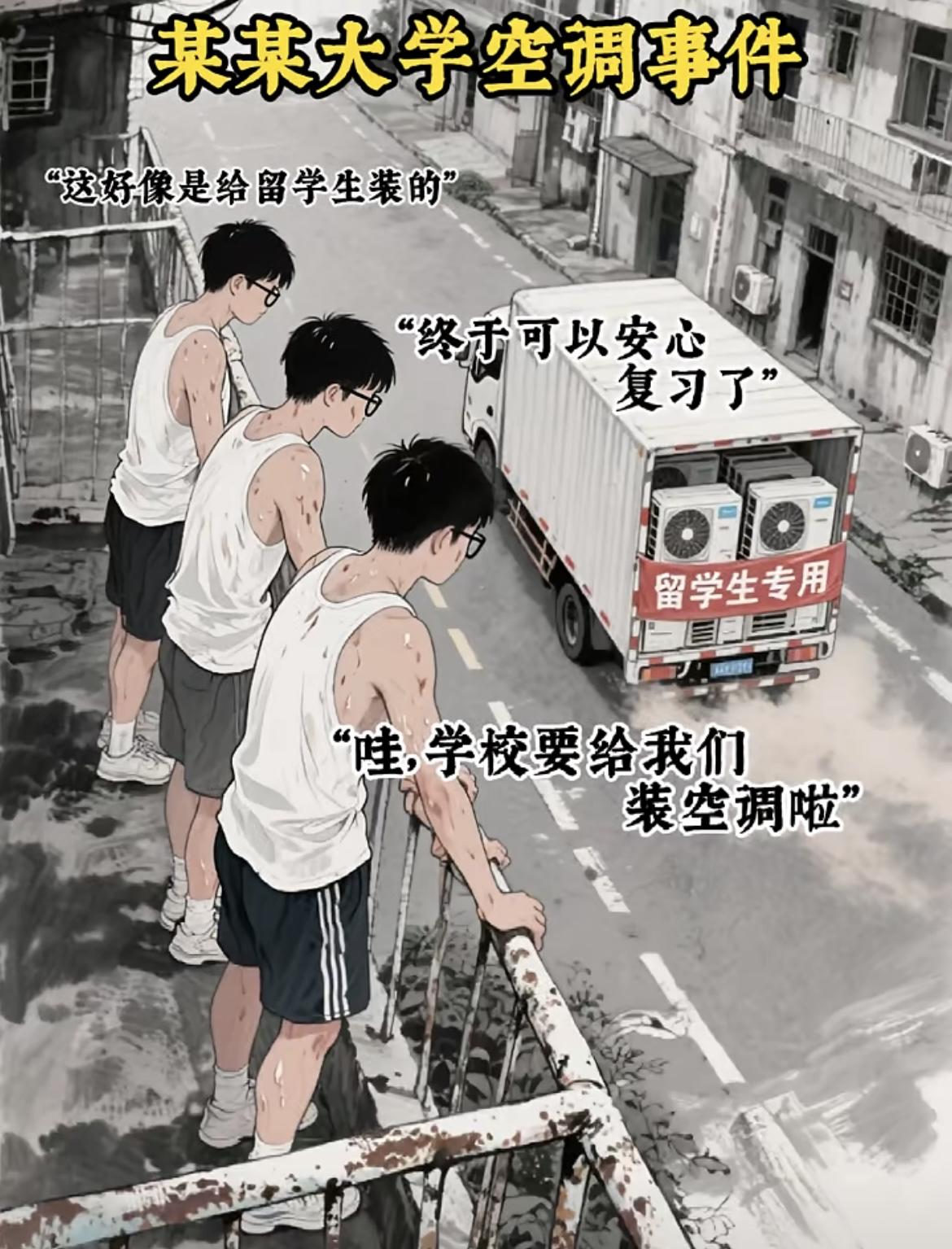 “哇，学校要给我们装空调了，太棒了”[吃瓜]