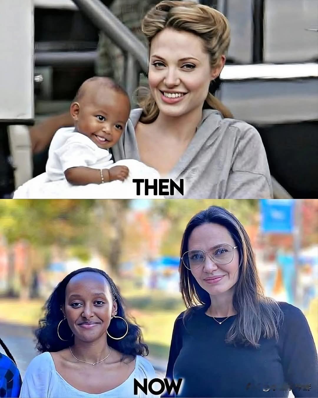 好莱坞女星安吉丽娜·朱莉（AngelinaJolie）和她的女儿扎哈拉·玛丽·