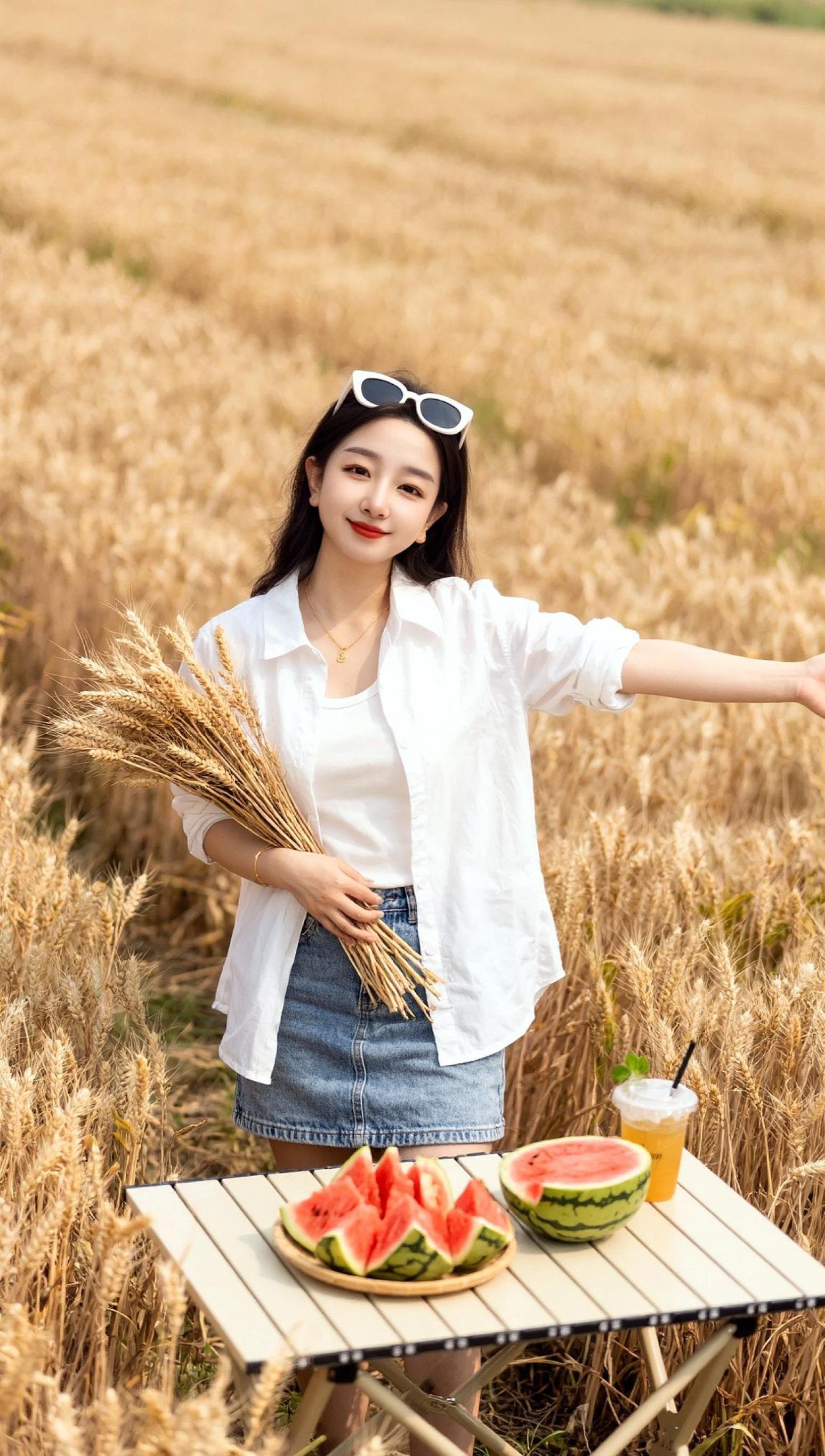 AI麦田治愈写真