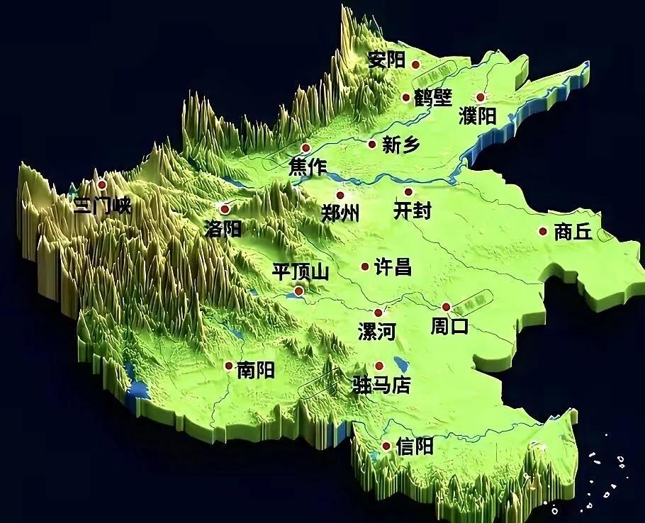 河南的地形跟我国的地形是不是有点相似？濮阳就是中国东三省，安阳辉县焦作就是内蒙