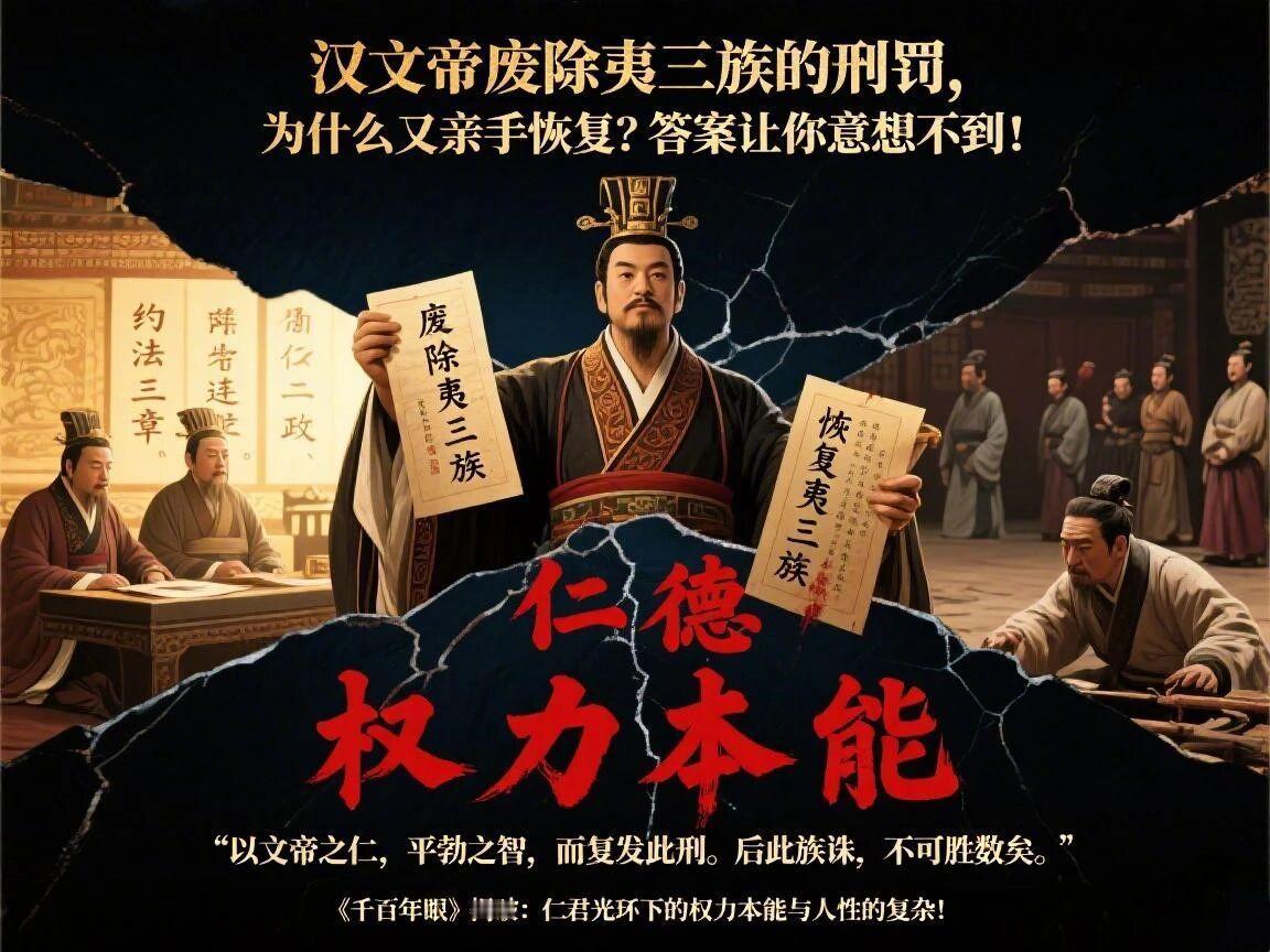 汉文帝废除夷三族的刑罚，为什么又亲手恢复？答案让你意想不到！汉文帝是历史上少有