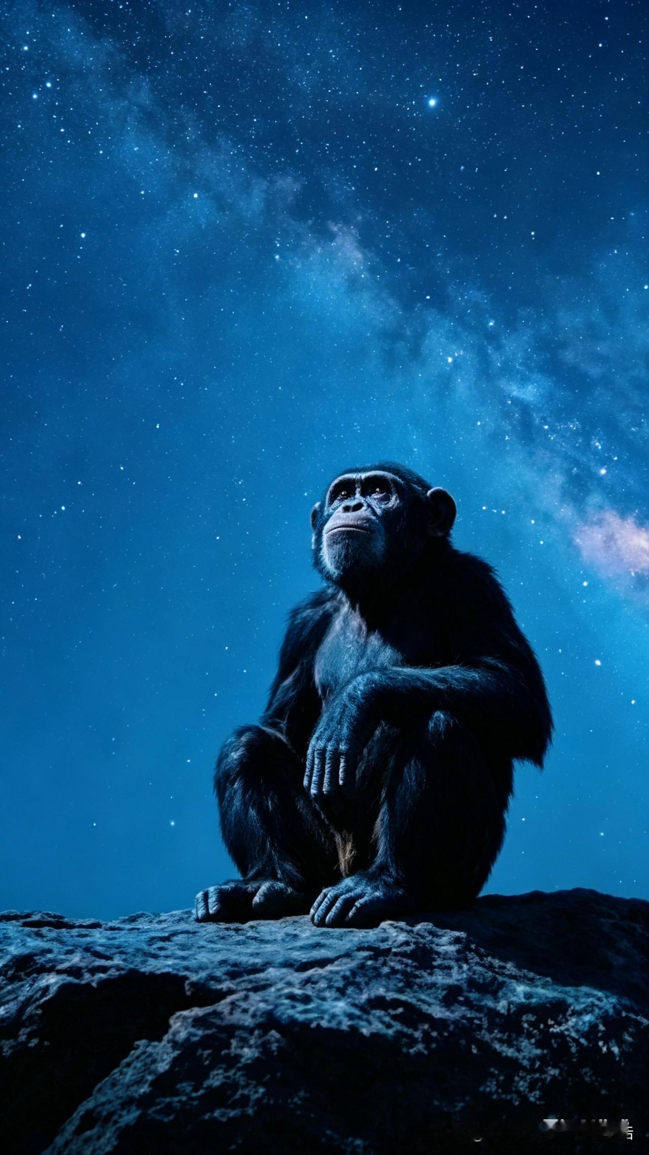 今天的人看AI，就像几百万年前类人猿开始对着天空思考！