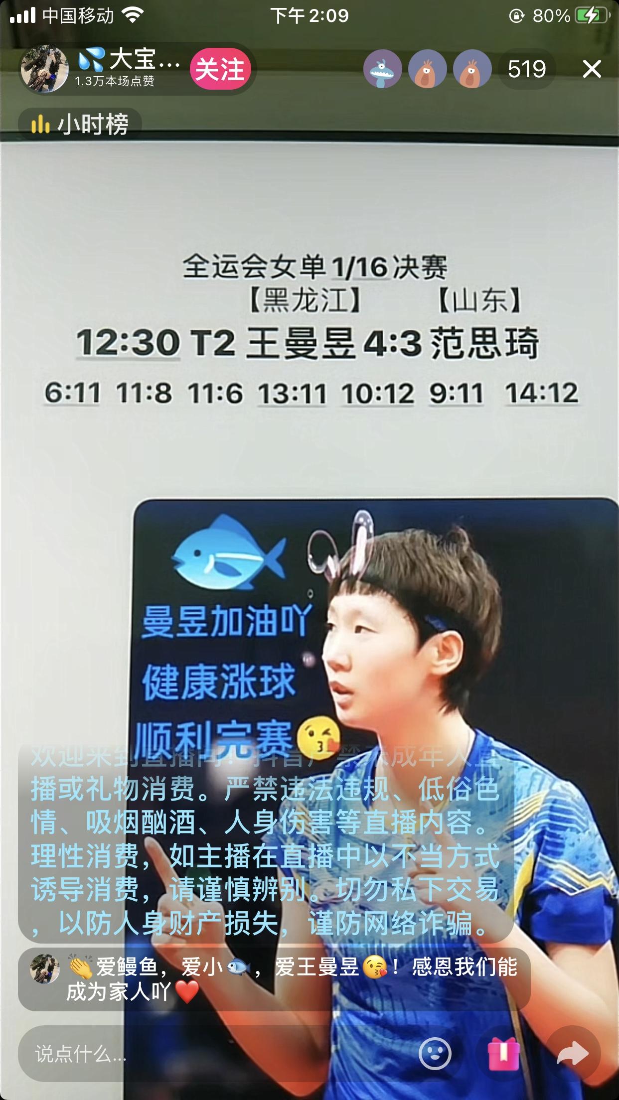 王曼昱真不容易，4:3战胜山东范思琦，赢得那一刹那，我真哭了，担心爆冷啊。太刺激