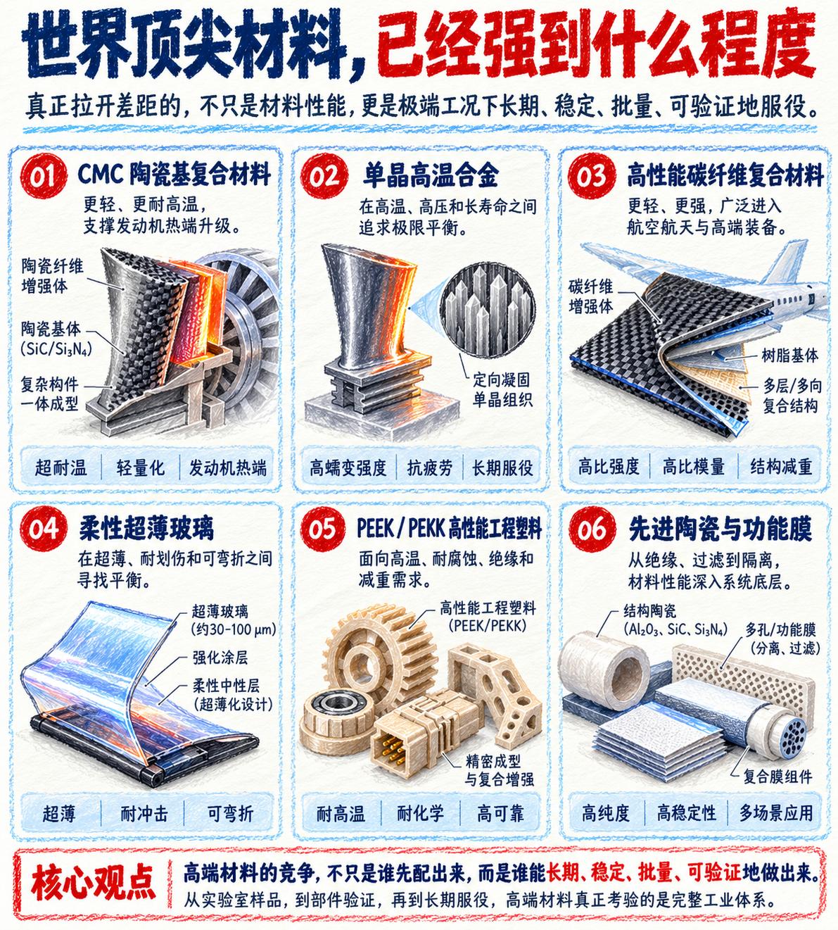 很多人简单觉得造出顶级高端材料，是因为“秘方”被找到了。高端材料的竞争，从来