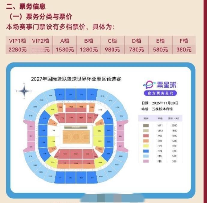 亚洲杯亚军加持太明显，男篮和韩国的主场票价，最高居然2280元郭士强的国家队