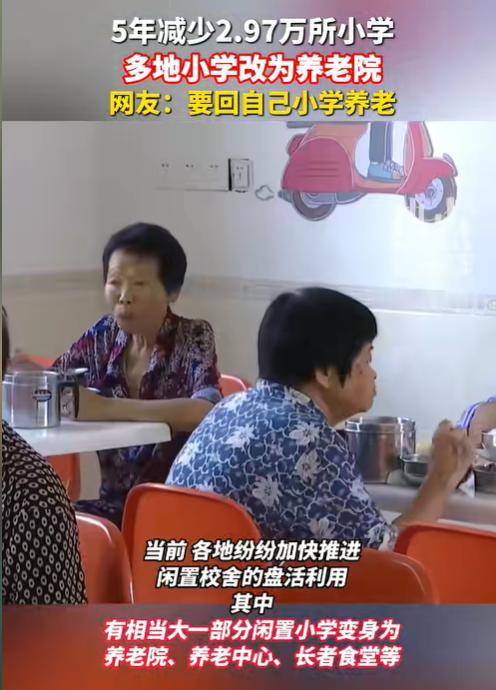 万万没想到，幼儿园、小学、中学都要过剩了。据报道，大量闲置小学被改成养老院、养