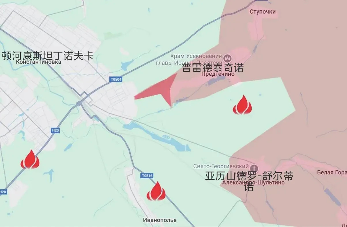 在顿河康斯坦丁诺夫卡，俄军取得了显著进展，特别是俄军南部集群突击队成功从东面的普