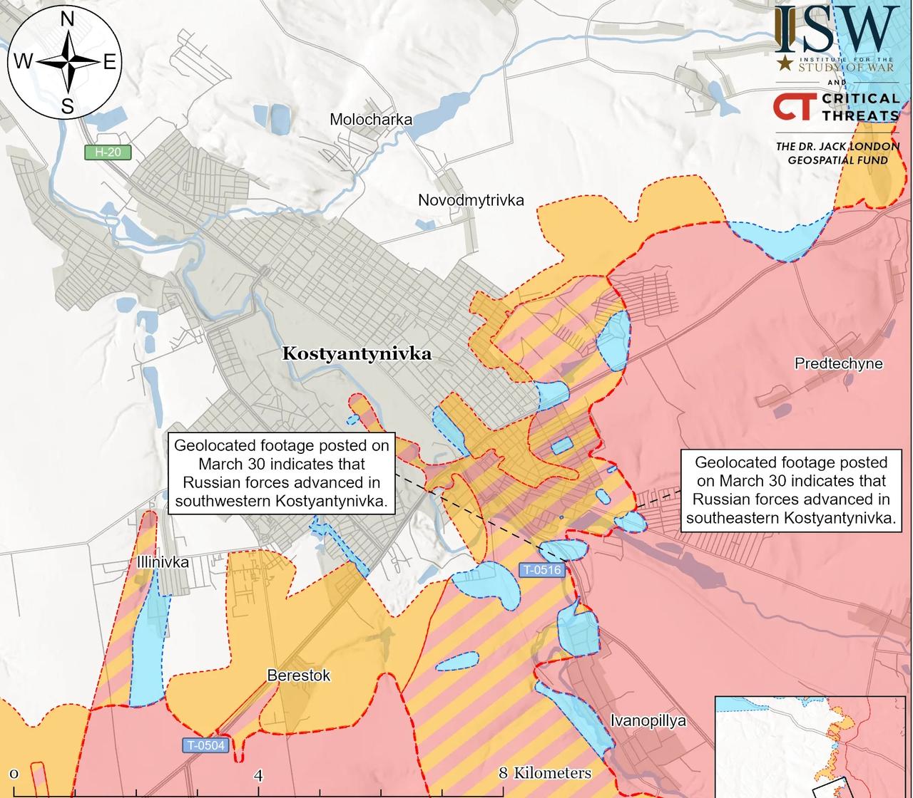 决战双子城之外围争夺：俄军突入康城3月31日，一名俄罗斯军事博主声称，俄军