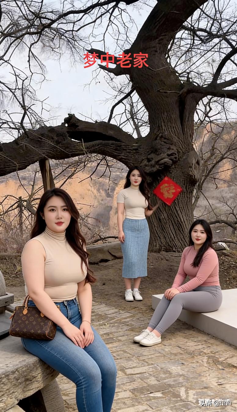 姐妹们一起在老家树下享受美好时光🌳👭