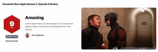 《夜魔侠重生》第二季IGN9分IGN为《夜魔侠：重生》第二季第5集打出9分的评