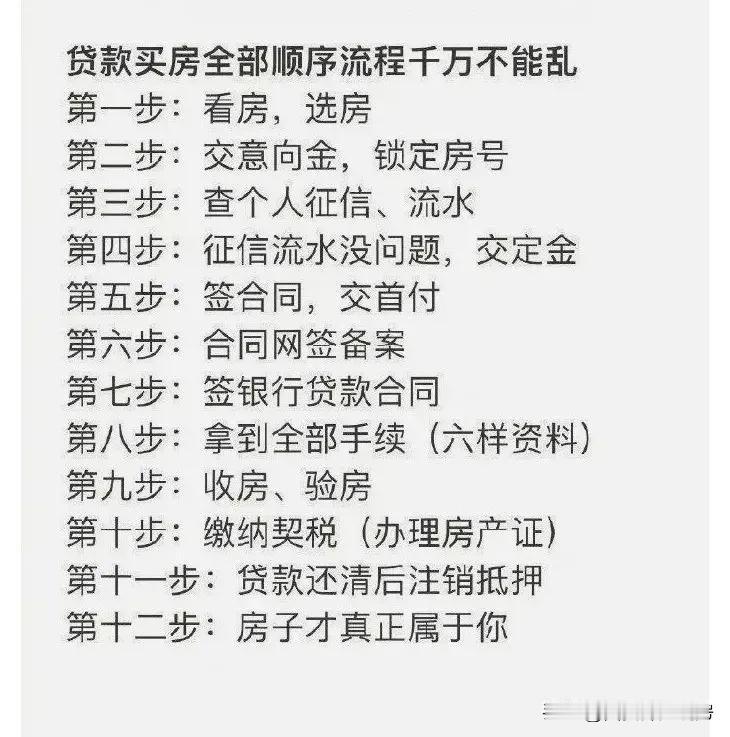 贷款买房的朋友看过来！这才是正确的贷款买房全流程，千万别颠倒！按步骤来，把风险