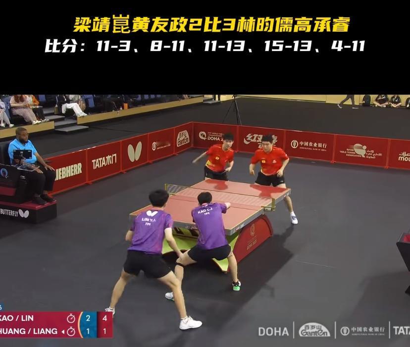 国乒男单压力太大了，连连失利，梁靖崑双打输给了林昀儒，这比赛打的憋屈，硬生生把煮
