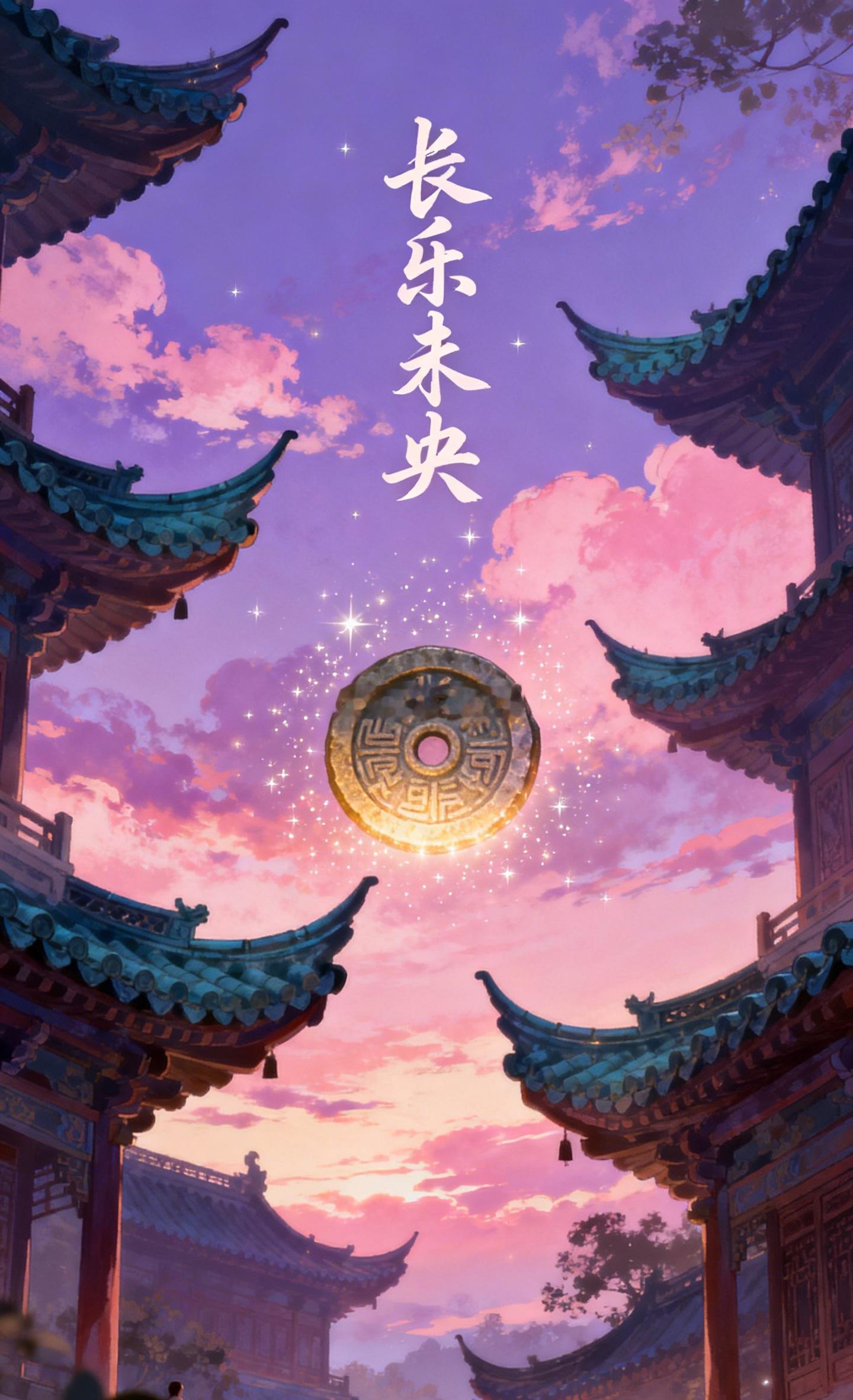 汉代文字瓦当上常见长乐未央。这四个字没有写在卷轴里，而是被安在屋檐最前面，日晒雨