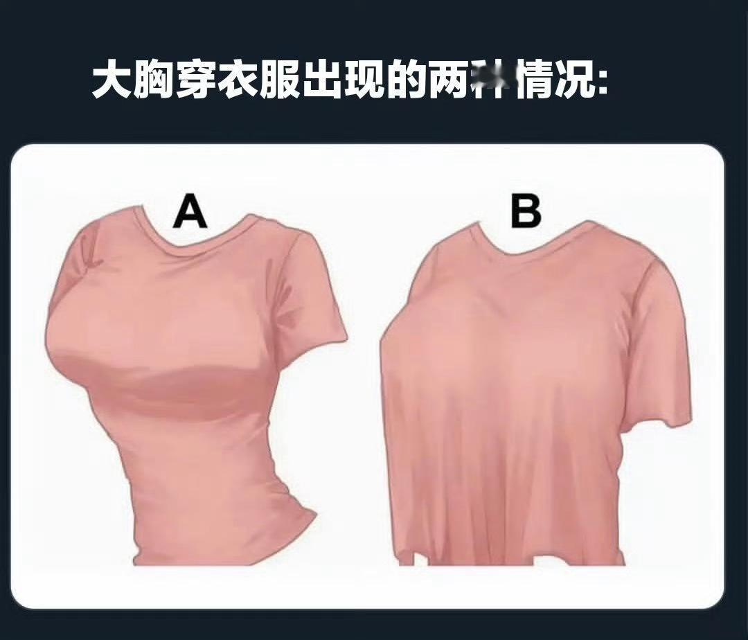 大胸穿衣服出现的两种情况：​​​