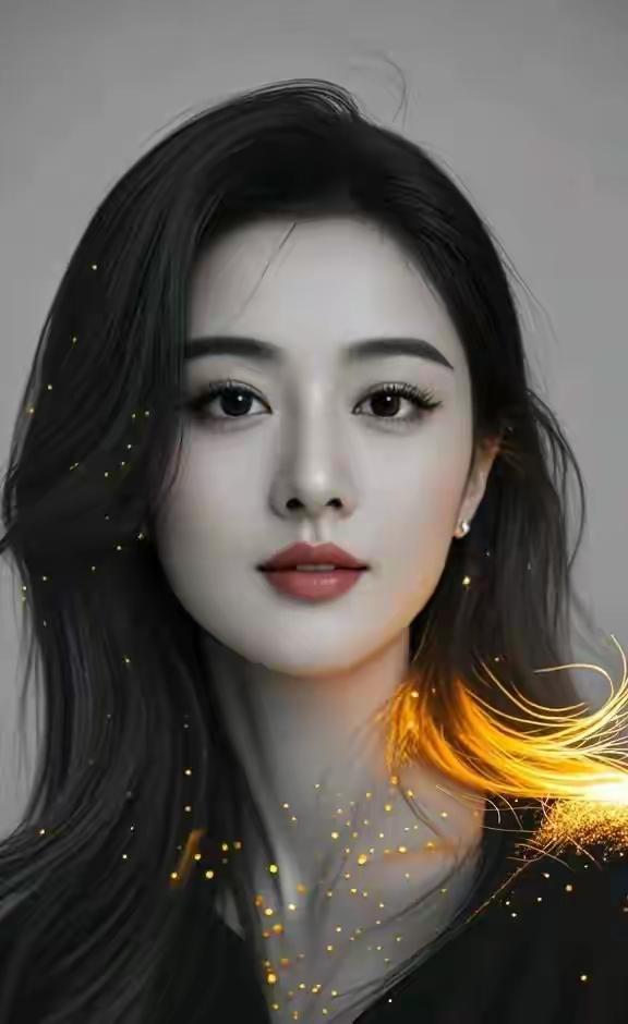 天生丽质，国色天香。金色轮廓，精致美女。冰肌玉骨，明眸皓齿。沉鱼落雁，闭月