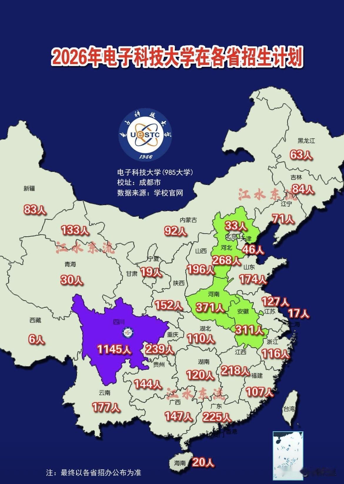 让西南广大学子们想不通的，就是电子科技大学了。这个位于四川，是西南难得的985大