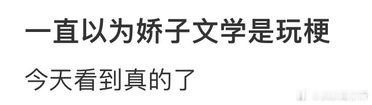 一直以为娇子文学是玩梗​​​