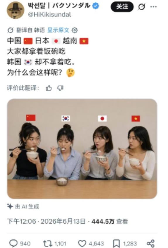 一顿饭的功夫，外网居然被韩国人和中国人吃饭谁更文明给吵翻了！这事还得从一条爆