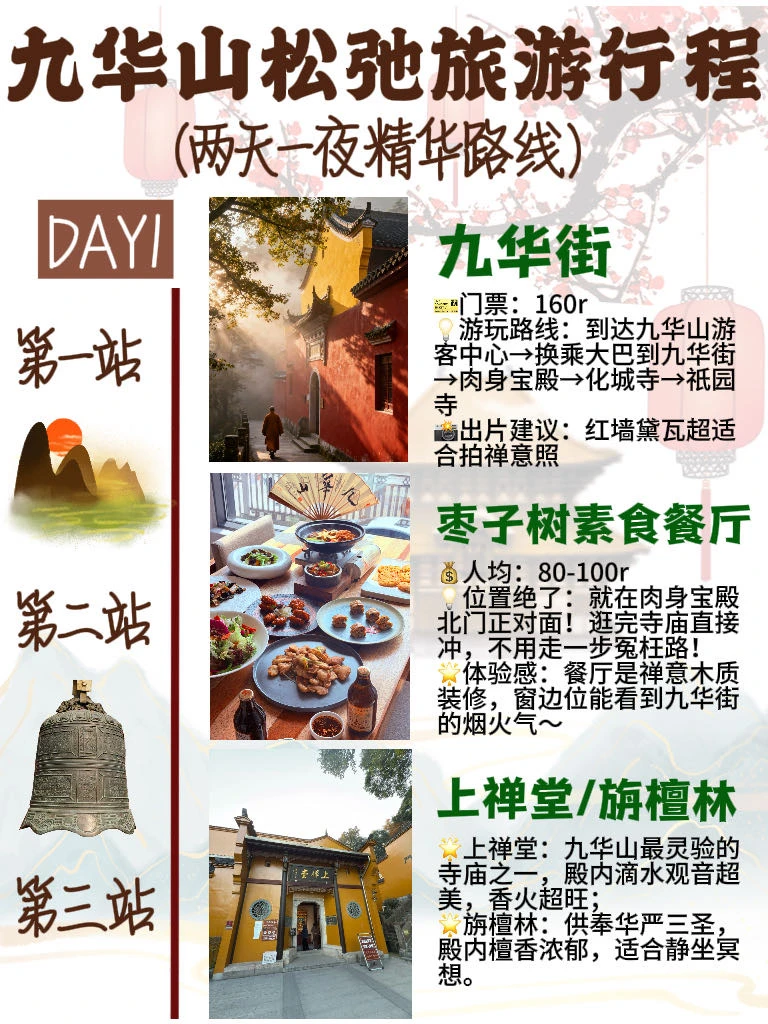 九华山两天一夜逛吃攻略｜礼佛+素食的治愈之