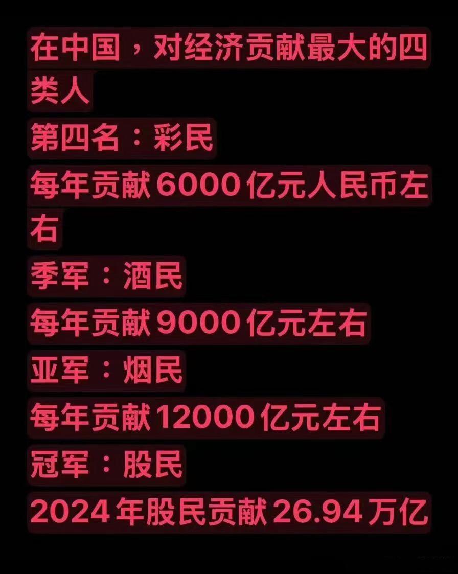 国内对经济贡献最大的四类人群...