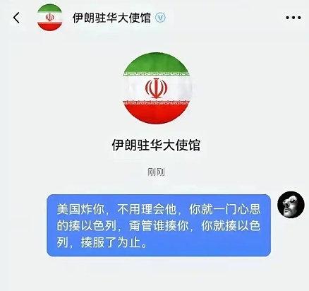 我国网友跑伊朗大使馆的账号下给伊朗支招，各种损招层出不穷，看起来比当事人还急，也
