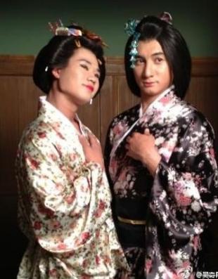 男扮女装的吴奇隆有点女子样，不过还是穿男子古装的他好看多了。