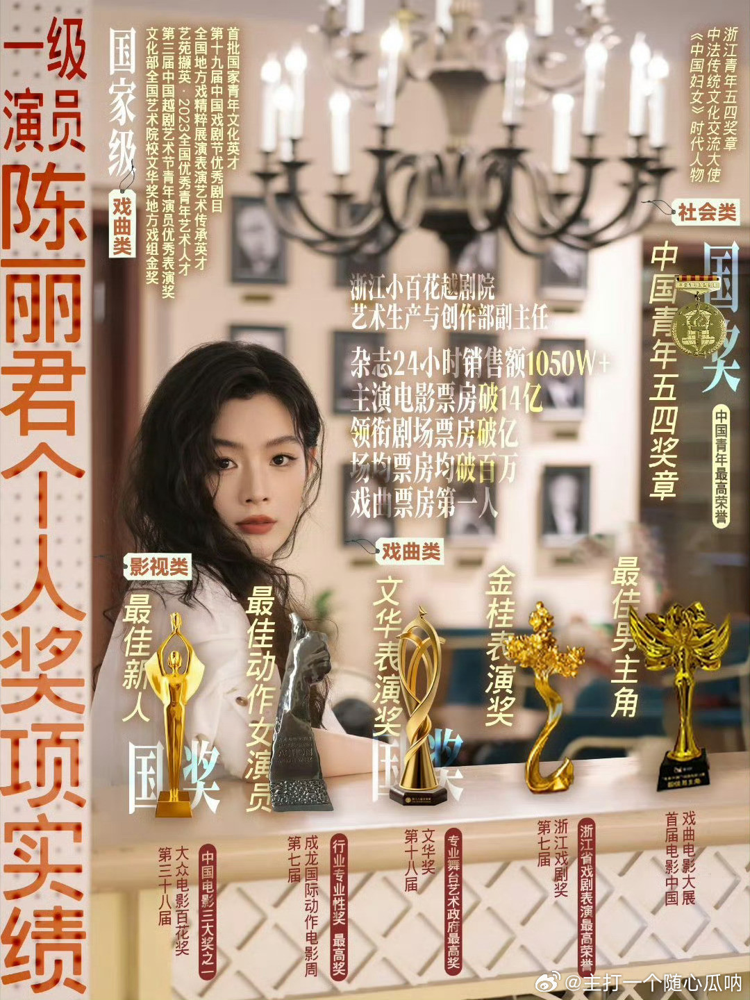 陈丽君个人奖项实绩图更新，含金量满满的奖杯🏆