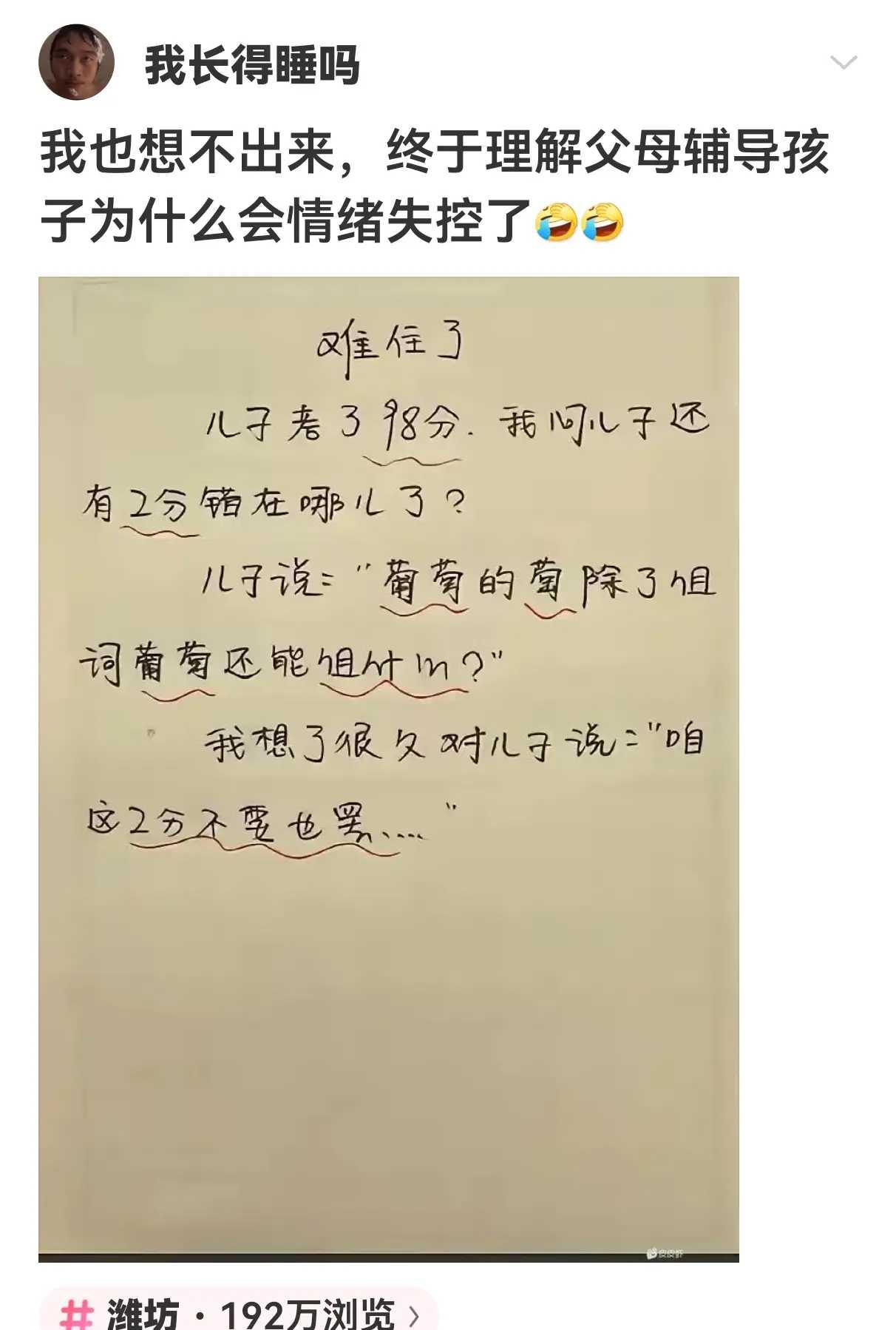 我也想不出来，终于理解父母辅导孩子为什么会情绪失控？