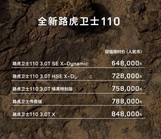 路虎卫士某款车型限时降价17万元。据捷豹路虎中国消息，捷豹路虎宣布，2026年8