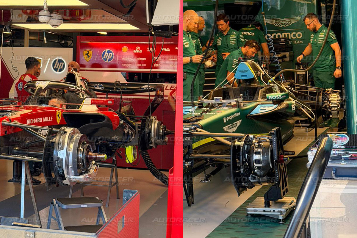 法拉利与阿斯顿·马丁在刹车系统上采用了不同的设计方案：在SF‑26上，两组刹车卡