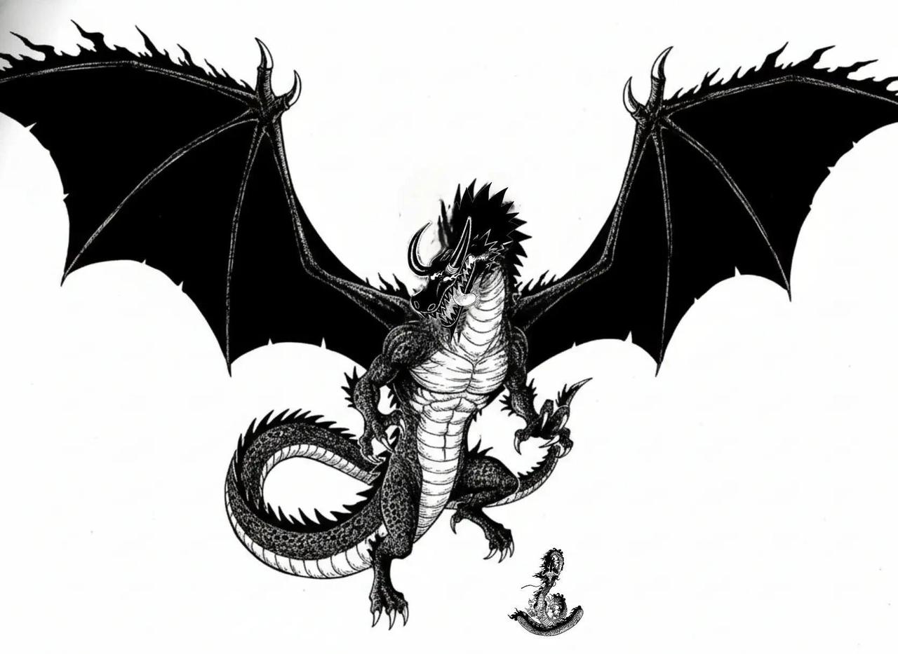 [无奈吐舌]如果你对于洛基巨龙形态的体现没有概念，可以看看这张差距比例图。龙形态的凯