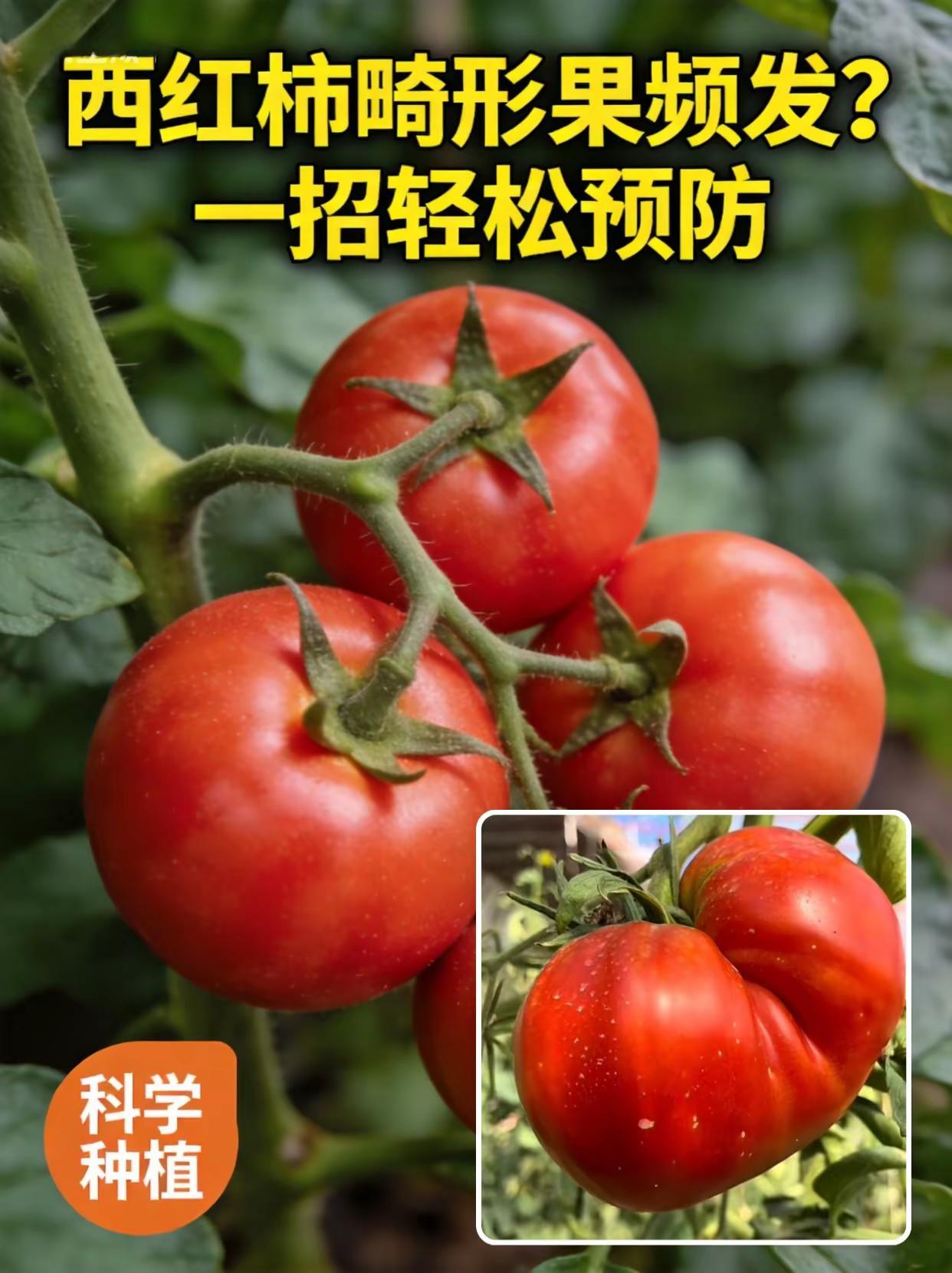 西红柿畸形果频发？一招轻松预防。西红柿种植