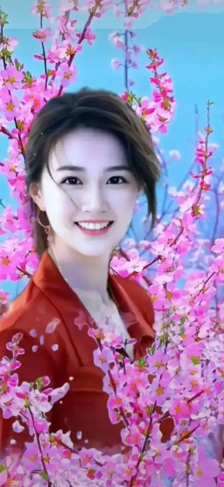 上联：桃花带露羞红脸，下联：杏子迎风显秀颜。
