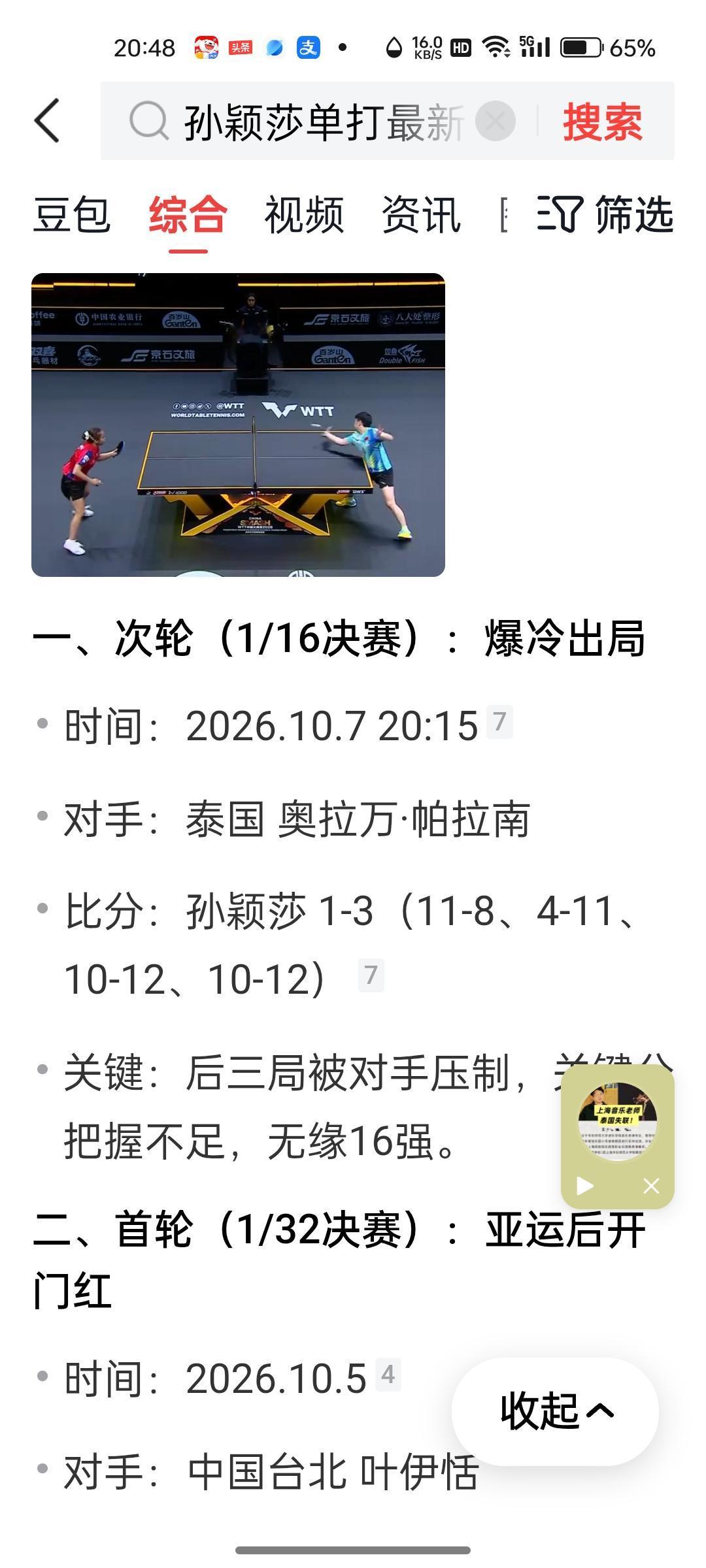孙颖莎败了，极端粉丝捂着嘴，流着泪不能相信，她们的姐姐这是怎么了？！孙颖莎刚以1