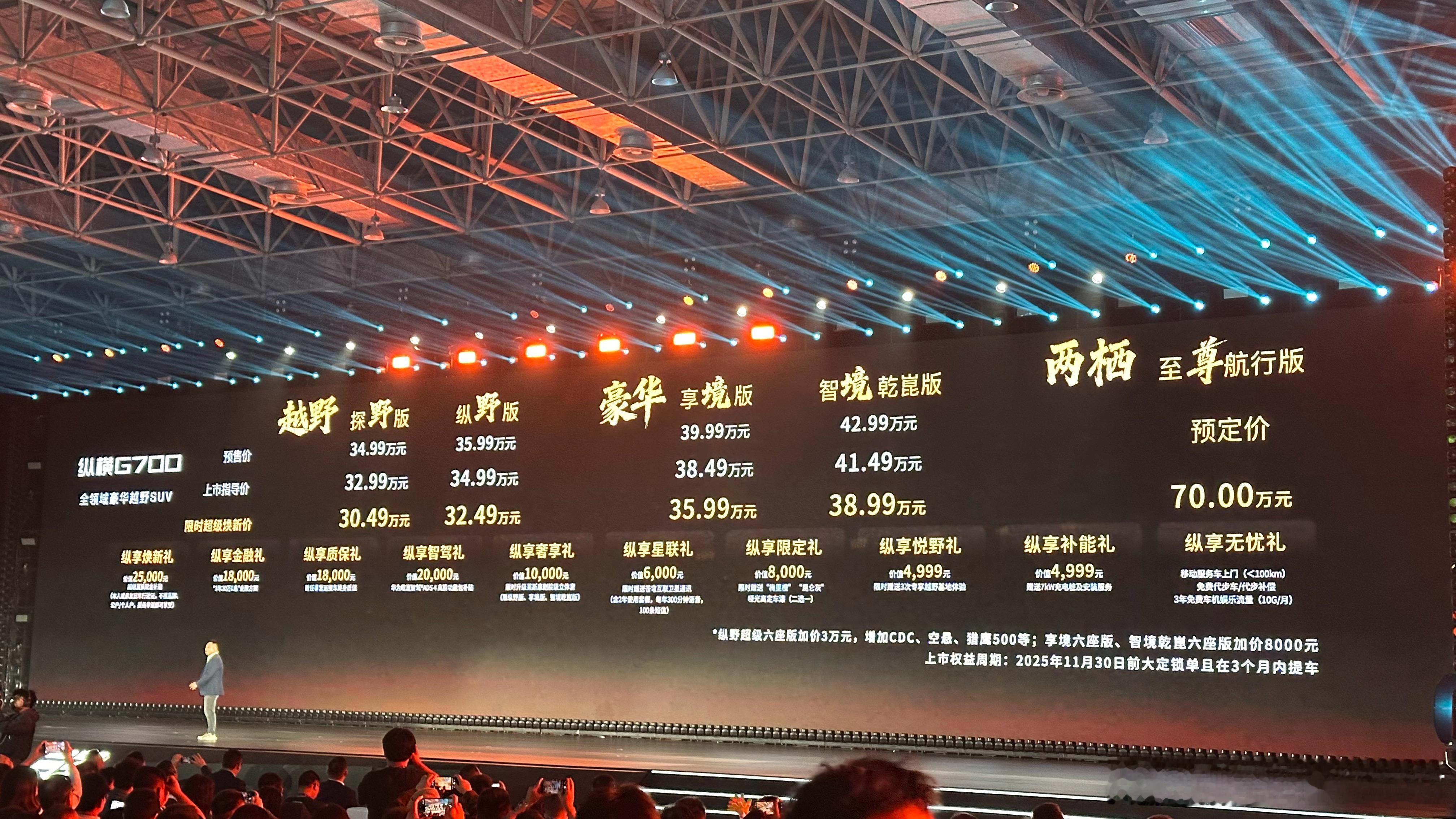 纵横G700至尊航行版预订价70万元，搭载水上航行推进器！其它版本置换价30.4