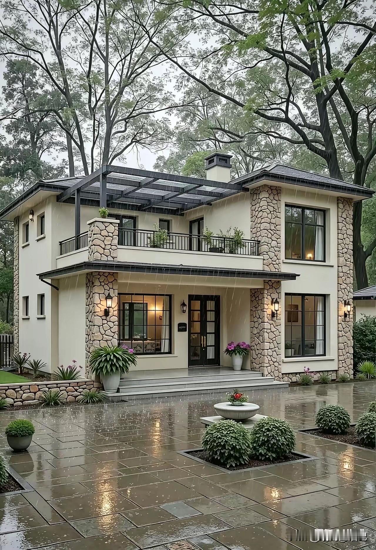 在农村盖房子，不要整那些花里胡哨的，像这样简洁又大方多好。