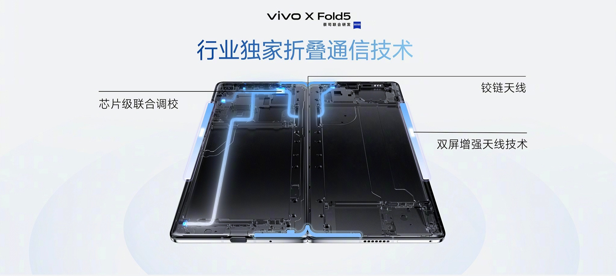 vivoXFold5信号：采用了铰链天线，还有双屏增强天线技术，展开状态下