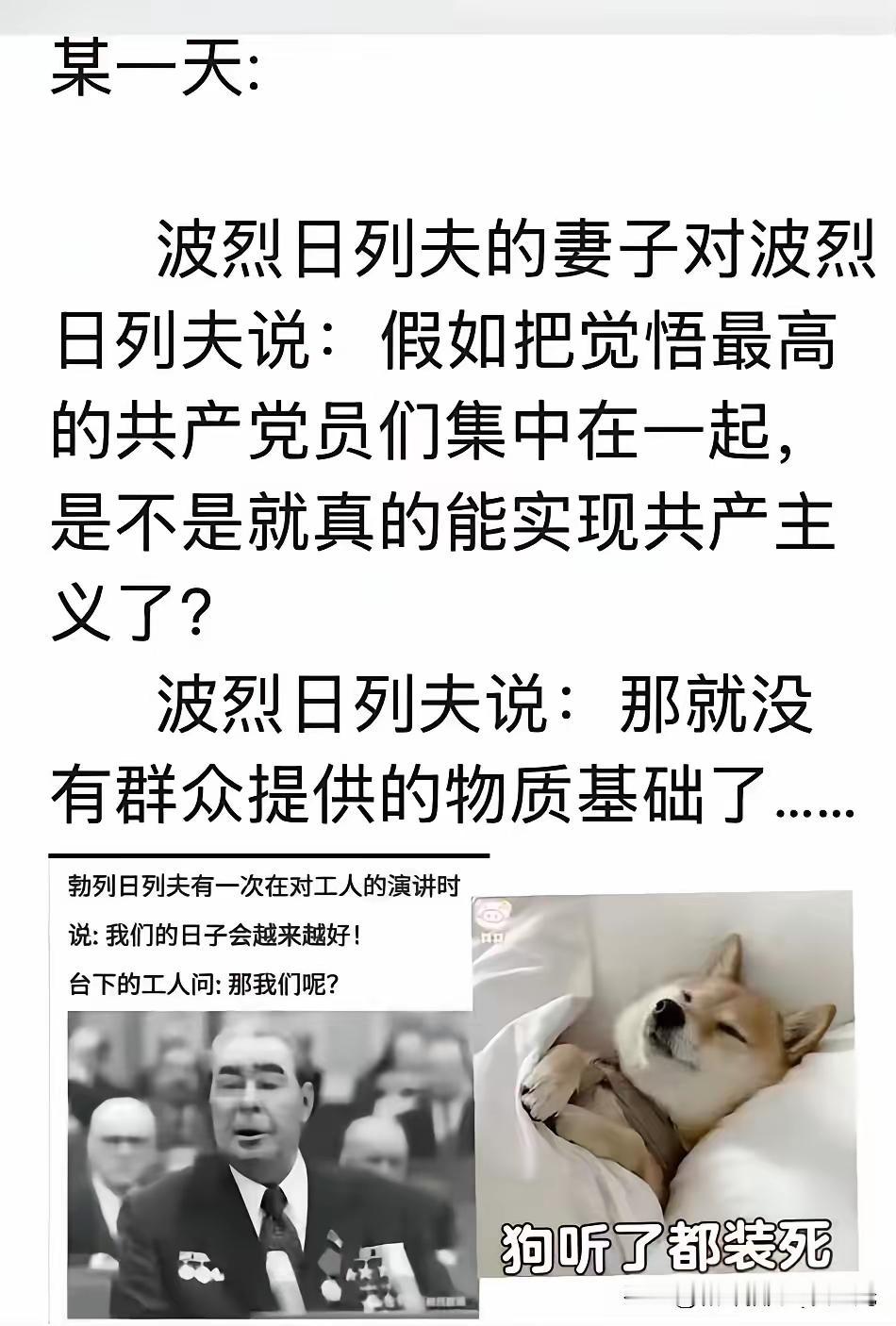 对话虽非真实历史事件，但却揭露了当时苏联体制内“宏大叙事”与“民众现实”之间的巨
