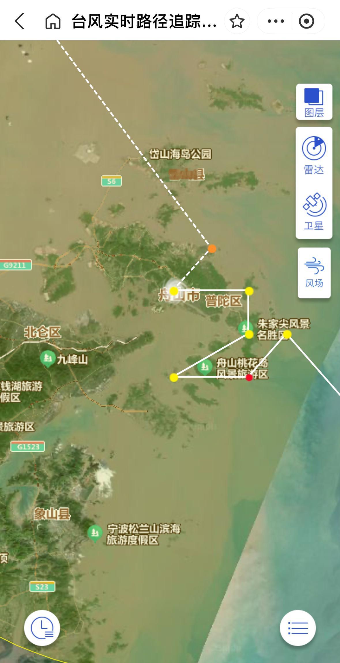 台风路径好怪、看着像去舟山群岛旅游的​​​