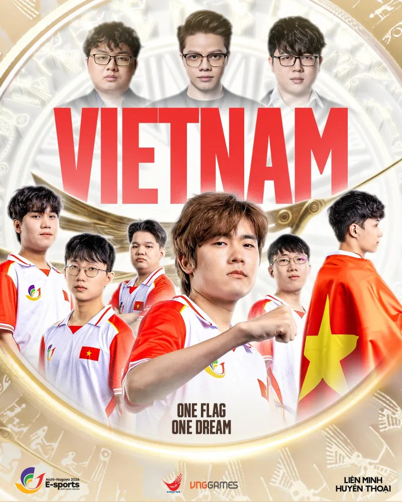 昨日VCS分享越南LOL项目亚运出征海报，以下是越南英雄联盟国家队阵容框架：上单