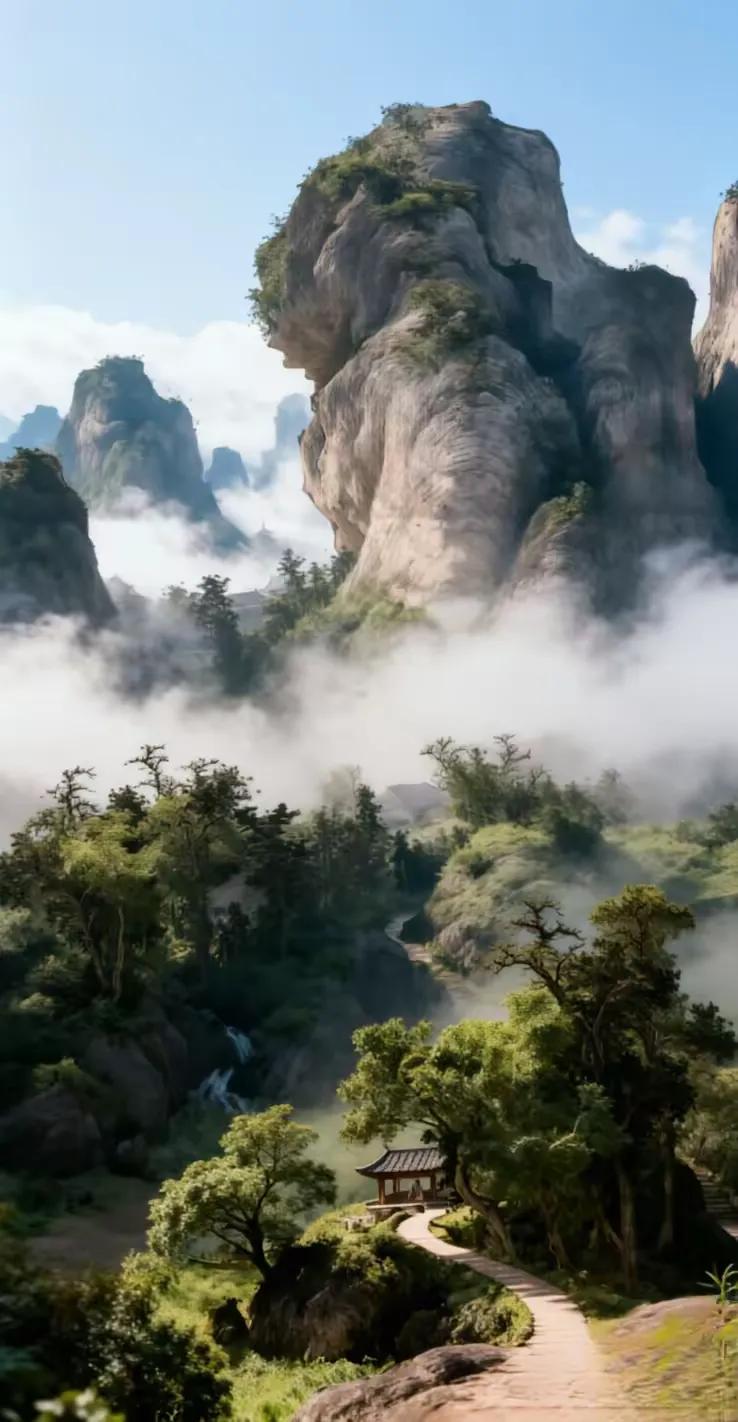 【小品:晚亭烹茶】茶余温，馨香回味甘涩，晚霞浮近爱晚亭。暮色苍松，蓬莱