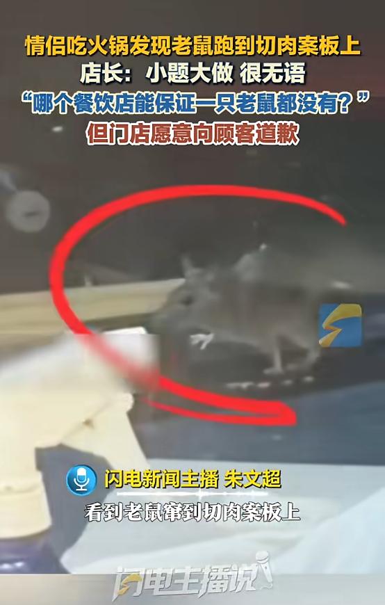 “太膈应了！”6月3日报道，湖北，一对情侣去吃火锅，两人吃得正欢时，发现一只老鼠