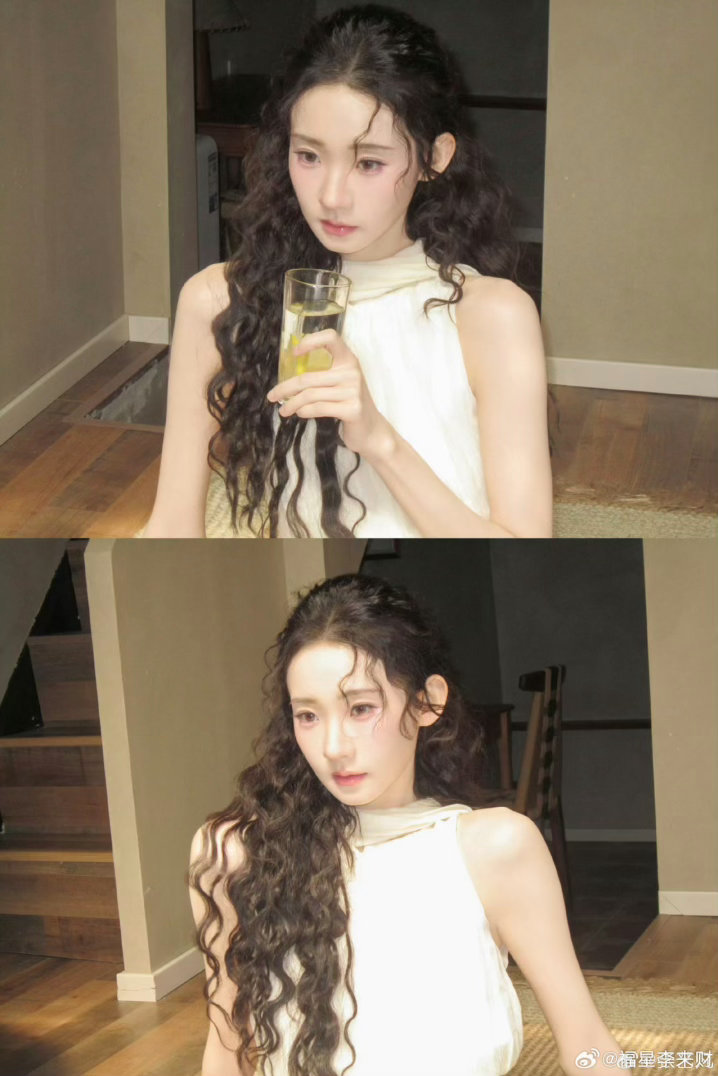 张艺凡羊毛卷出图易如反掌羊毛卷在她头上像是天生就该长那样，复古卷度衬得脸更精致