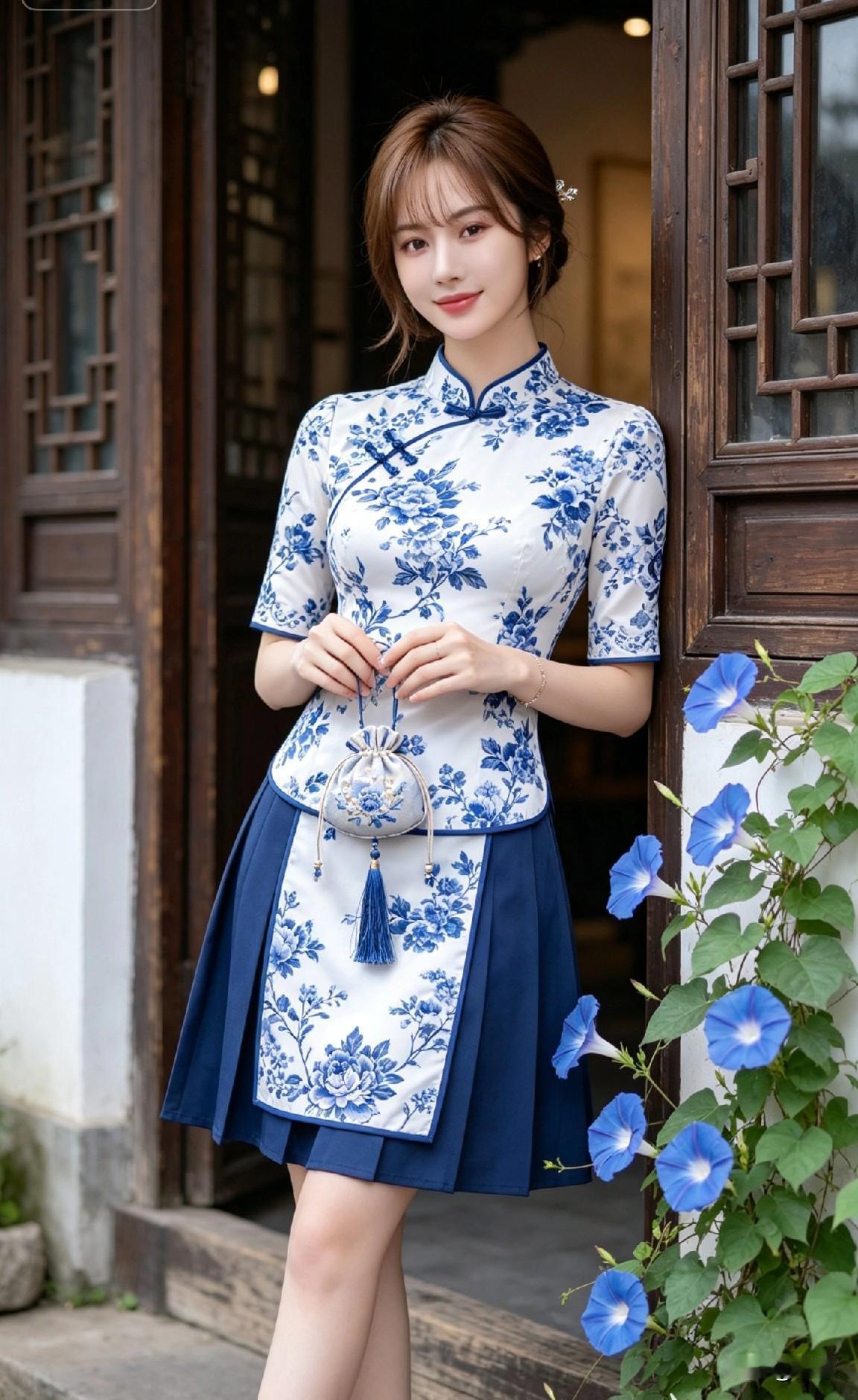 中式改良旗袍美女穿搭