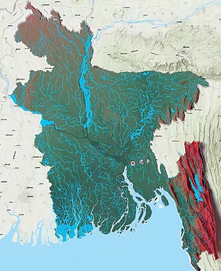 孟加拉国地理环境太差了，他很难发展起来，只因为国家水太多了。