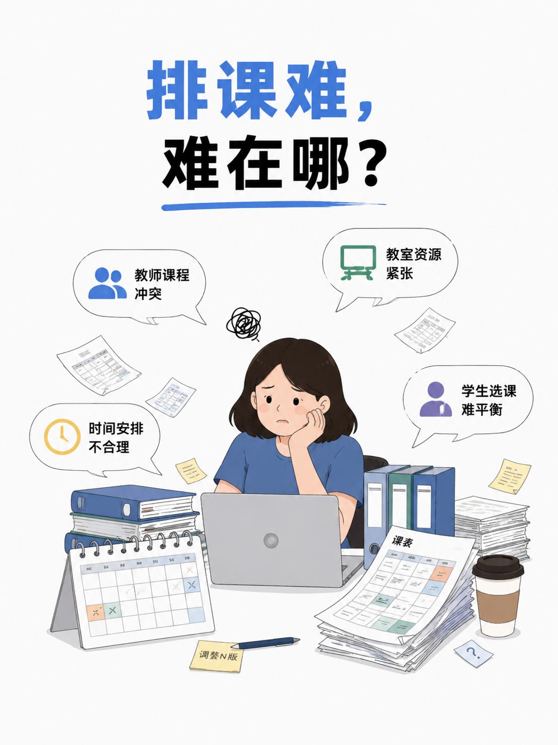 上周全体教职工大会，校长直接点出课表存在不少问题：主科全堆上午、功能教室同一时段