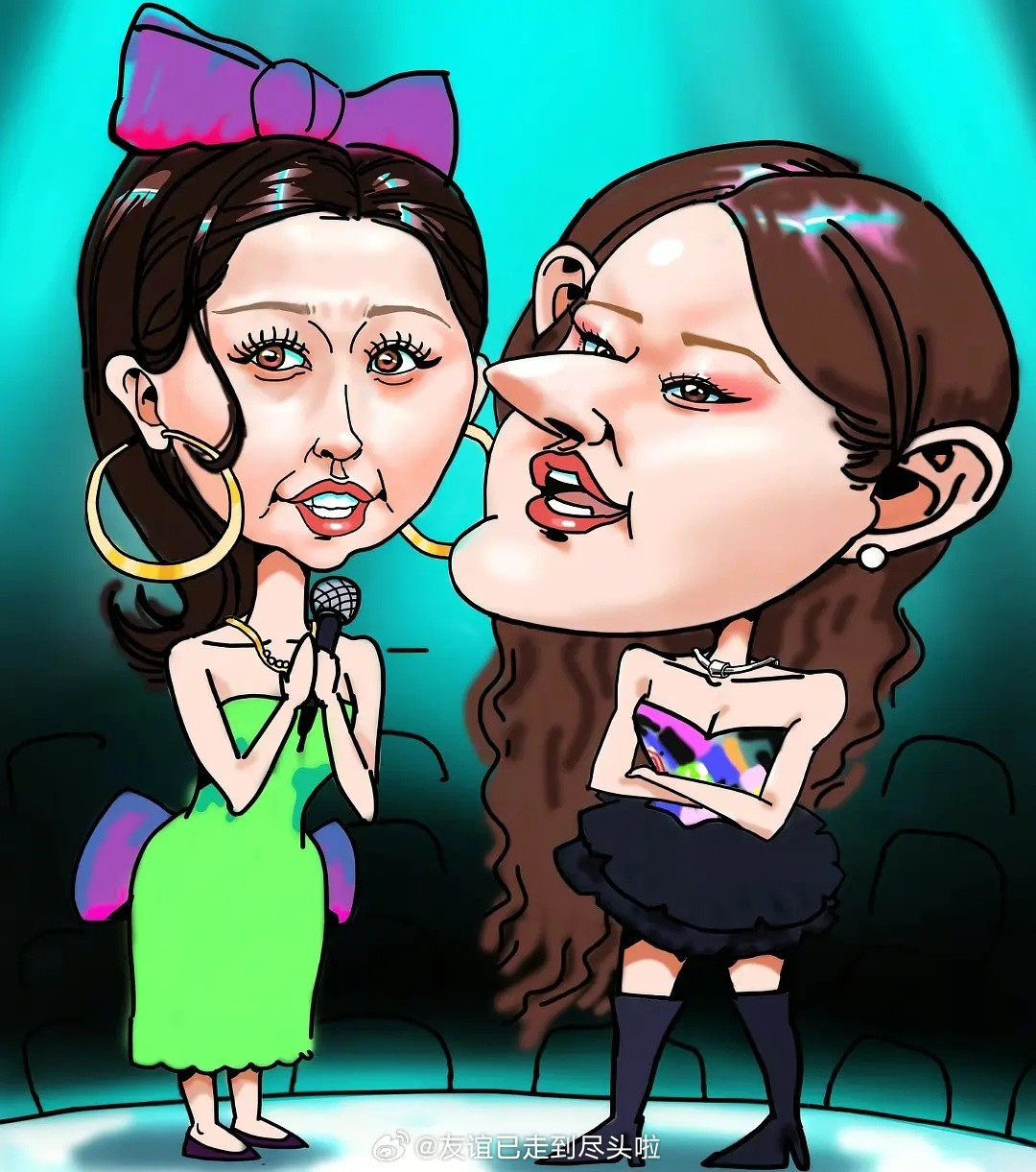 一个up主画的明星漫画，虽然抓住了特点，但是也有点丑化了吧