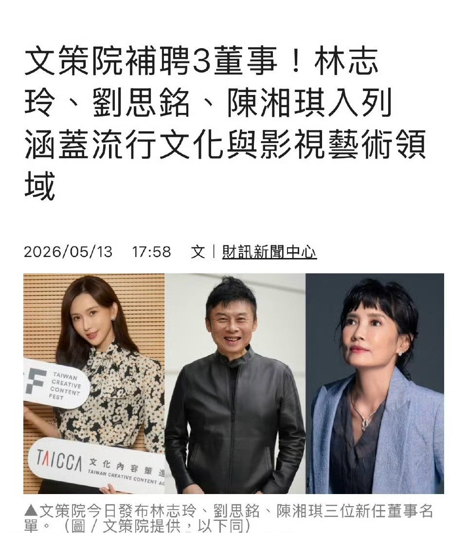 又玩两头吃？林志玲拒绝文策院董事一职