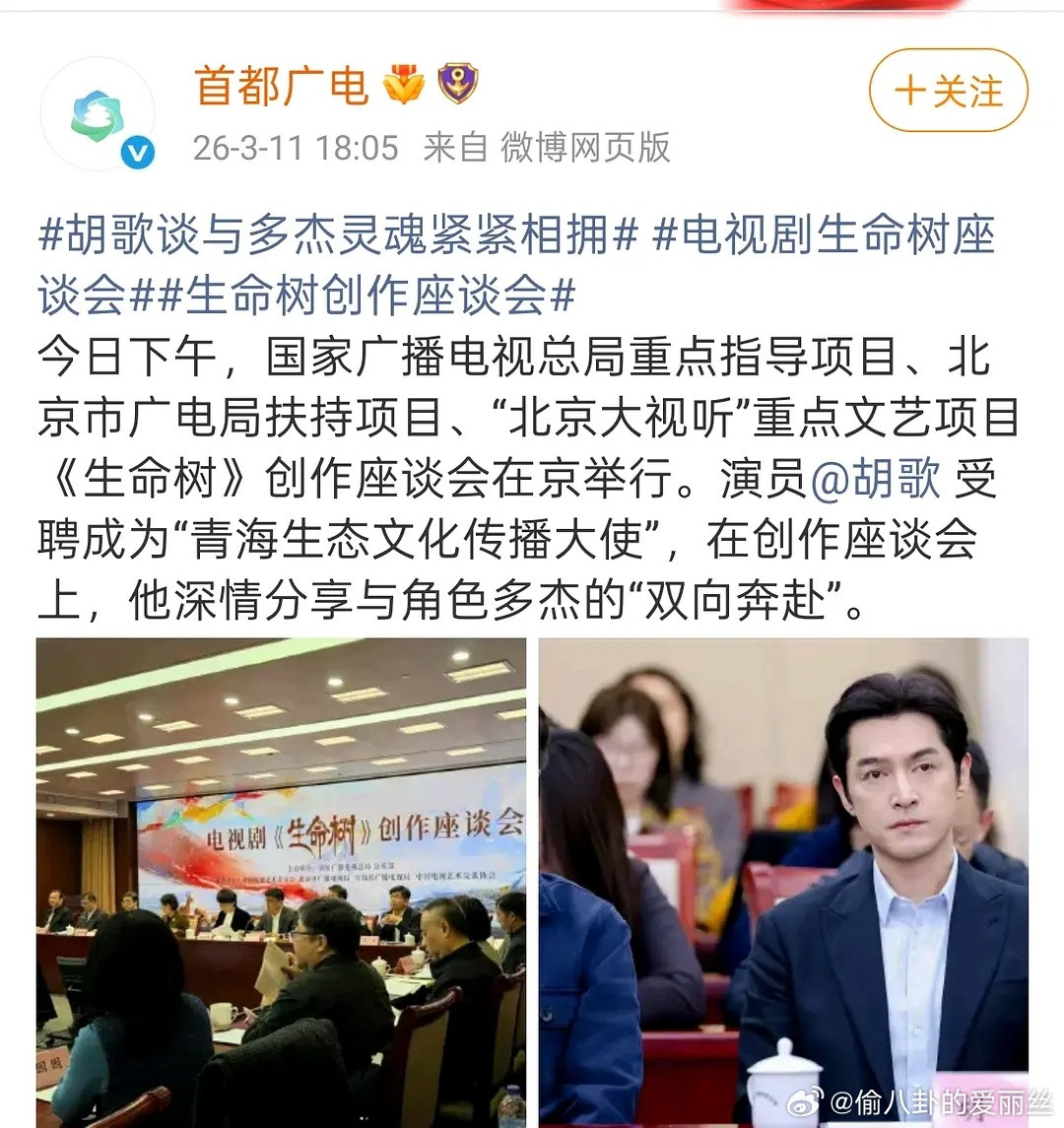 胡歌就像他的角色一样，深沉的爱着这片土地