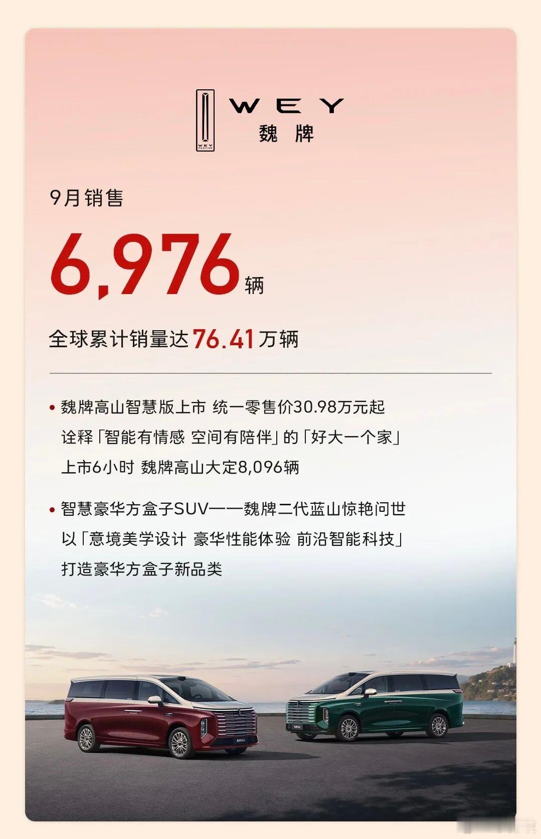 长城汽车9月销量为114944辆，同比下滑14%！长城汽车公布2026年9月销量